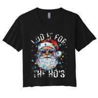 Funny Christmas Santa Claus I Do It For The Hos Cute Xmas Women's Crop Top Tee