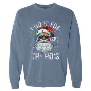 Funny Christmas Santa Claus I Do It For The Hos Cute Xmas Garment-Dyed Sweatshirt