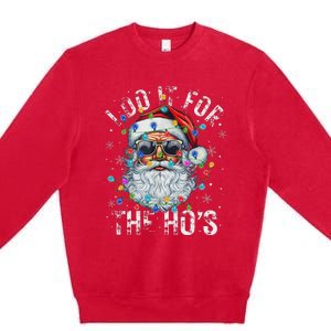 Funny Christmas Santa Claus I Do It For The Hos Cute Xmas Premium Crewneck Sweatshirt