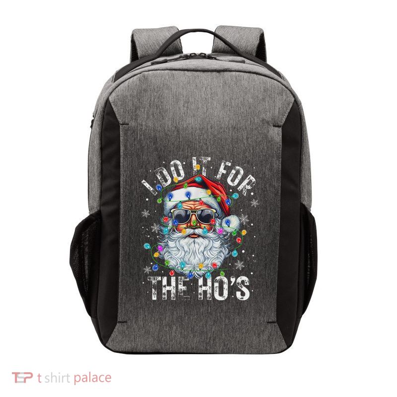 Funny Christmas Santa Claus I Do It For The Hos Cute Xmas Vector Backpack