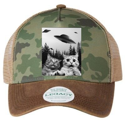 Funny Cat Selfie with UFOs Legacy Tie Dye Trucker Hat