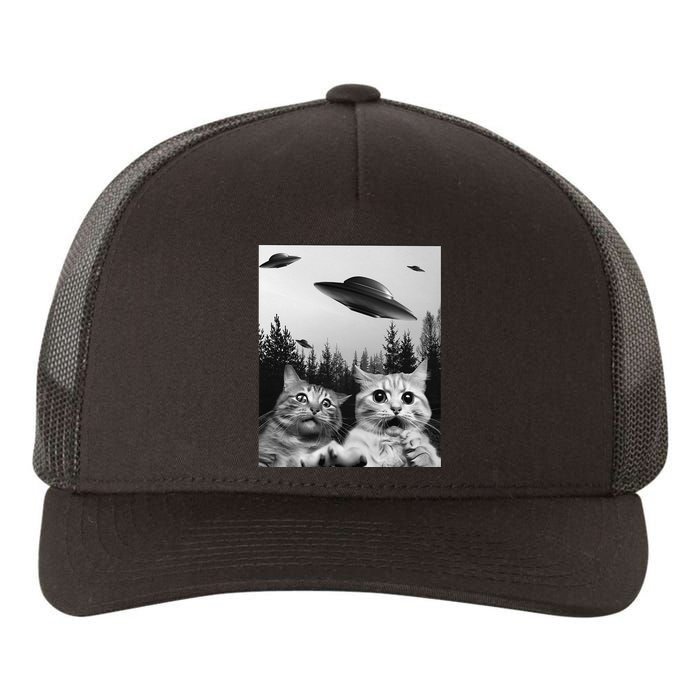 Funny Cat Selfie with UFOs Yupoong Adult 5-Panel Trucker Hat