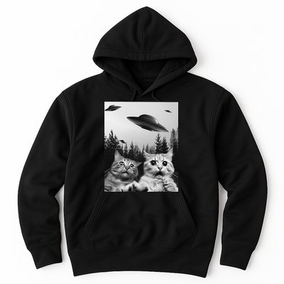 Funny Cat Selfie with UFOs Hoodie