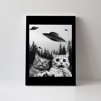 Funny Cat Selfie with UFOs Canvas