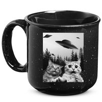 Funny Cat Selfie with UFOs 15oz Campfire Ceramic Mug