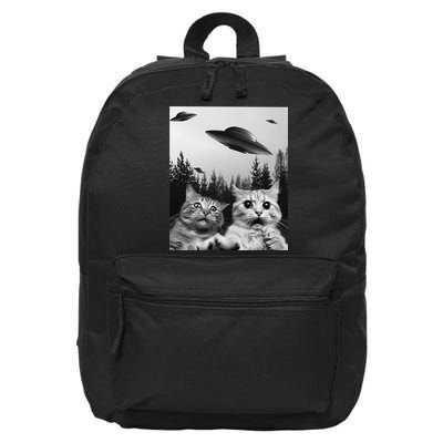 Funny Cat Selfie with UFOs 16 in Basic Backpack