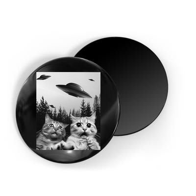 Funny Cat Selfie with UFOs Magnet
