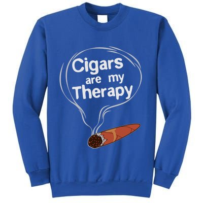 Funny Cigar Smoker Print Cigars Are My Therapy Gift Product Gift Sweatshirt