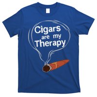 Funny Cigar Smoker Print Cigars Are My Therapy Gift Product Gift T-Shirt