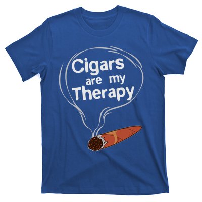 Funny Cigar Smoker Print Cigars Are My Therapy Gift Product Gift T-Shirt