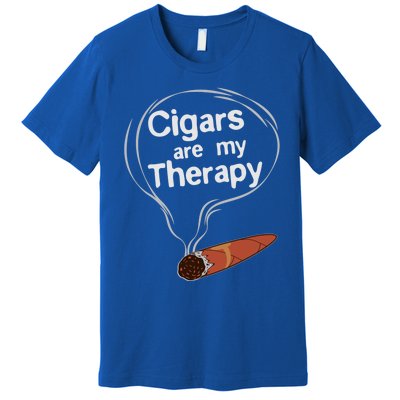 Funny Cigar Smoker Print Cigars Are My Therapy Gift Product Gift Premium T-Shirt