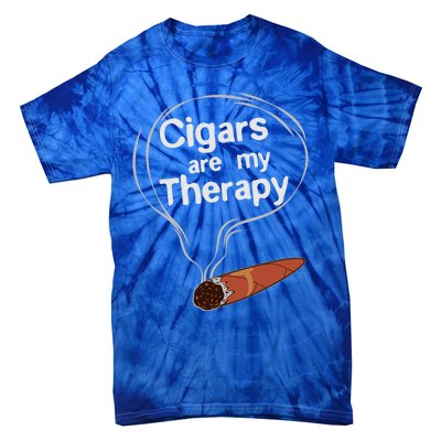 Funny Cigar Smoker Print Cigars Are My Therapy Gift Product Gift Tie-Dye T-Shirt