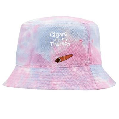 Funny Cigar Smoker Print Cigars Are My Therapy Gift Product Gift Tie-Dyed Bucket Hat