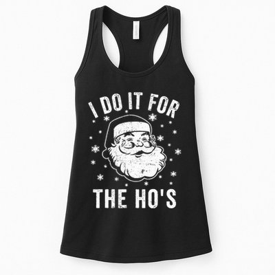 Funny Christmas Santa Clause I Do It For The Ho's Santa Womens Tank Top