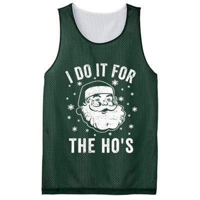 Funny Christmas Santa Clause I Do It For The Ho's Santa Mesh Reversible Basketball Jersey Tank