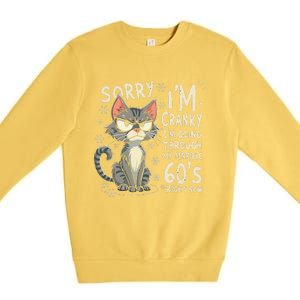 Fun Cat Sorry IM Cranky IM Going Through My Terrible 60S Premium Crewneck Sweatshirt