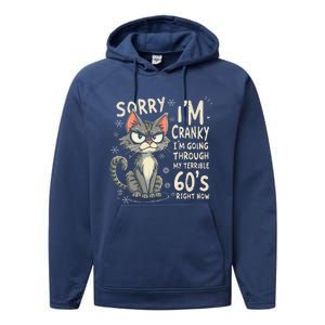 Fun Cat Sorry IM Cranky IM Going Through My Terrible 60S Performance Fleece Hoodie