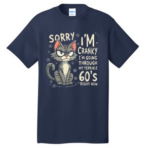 Fun Cat Sorry IM Cranky IM Going Through My Terrible 60S Tall T-Shirt