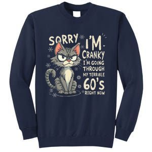 Fun Cat Sorry IM Cranky IM Going Through My Terrible 60S Tall Sweatshirt