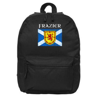 Frazier Clan Scottish Name Scotland Flag 16 in Basic Backpack