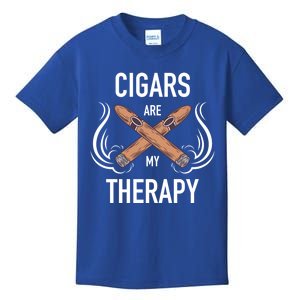 Funny Cigar Smoker Cute Gift Cigars Are My Therapy Gifgift Funny Gift Kids T-Shirt