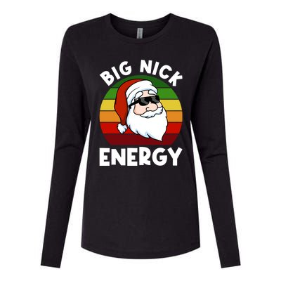 Funny Christmas Shirt Santa Shirt Big Nick Energy Xmas Womens Cotton Relaxed Long Sleeve T-Shirt