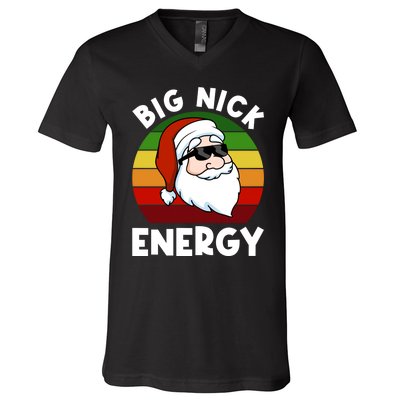 Funny Christmas Shirt Santa Shirt Big Nick Energy Xmas V-Neck T-Shirt