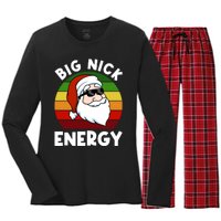 Funny Christmas Shirt Santa Shirt Big Nick Energy Xmas Women's Long Sleeve Flannel Pajama Set 