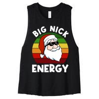 Funny Christmas Shirt Santa Shirt Big Nick Energy Xmas Women's Racerback Cropped Tank