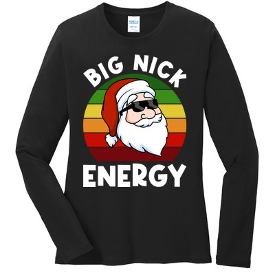 Funny Christmas Shirt Santa Shirt Big Nick Energy Xmas Ladies Long Sleeve Shirt