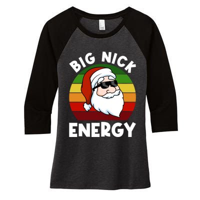 Funny Christmas Shirt Santa Shirt Big Nick Energy Xmas Women's Tri-Blend 3/4-Sleeve Raglan Shirt