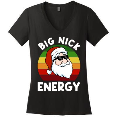 Funny Christmas Shirt Santa Shirt Big Nick Energy Xmas Women's V-Neck T-Shirt