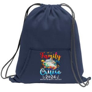 Family Cruise Ship Vacation Trip 2024 Family Cruise Matching Sweatshirt Cinch Pack Bag