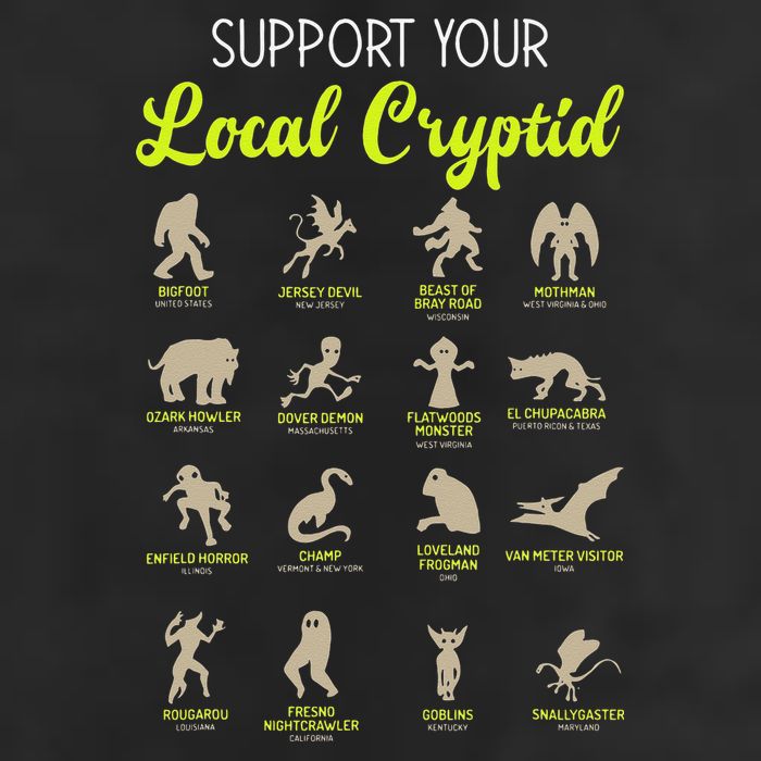 Funny Cryptozoology Support Your Local Cryptid Research Team Cool Comfort Performance Bucket Hat