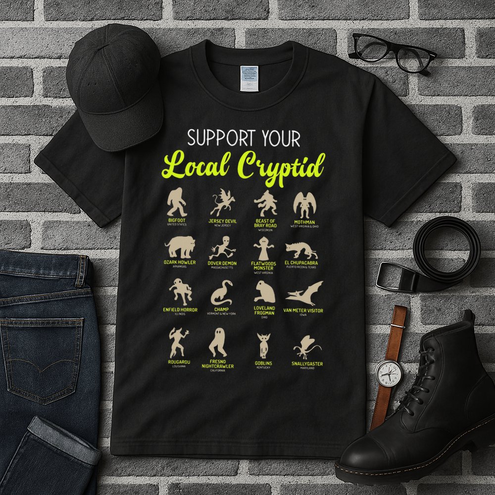 Funny Cryptozoology Support Your Local Cryptid Research Team Tall T-Shirt