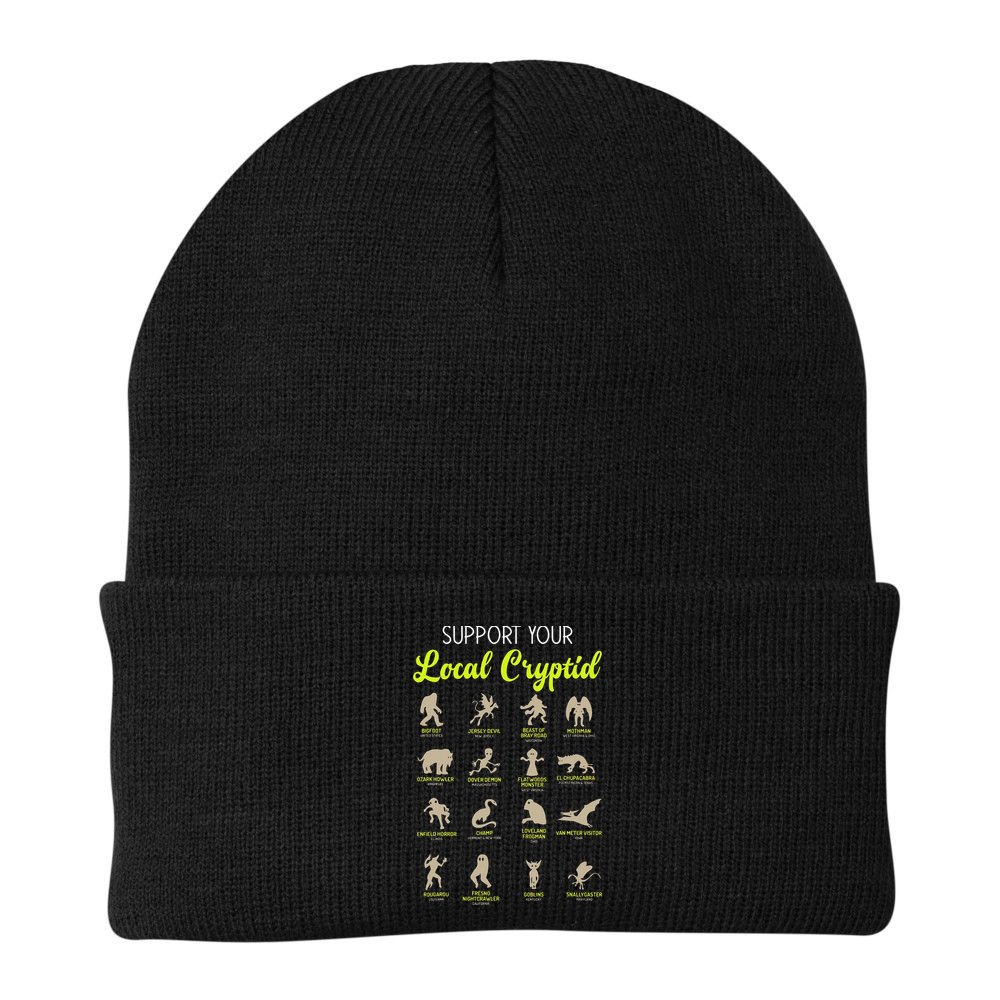 Funny Cryptozoology Support Your Local Cryptid Research Team Beanie