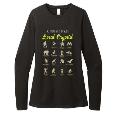 Funny Cryptozoology Support Your Local Cryptid Research Team Womens CVC Long Sleeve Shirt