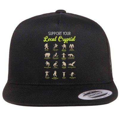 Funny Cryptozoology Support Your Local Cryptid Research Team Flat Bill Trucker Hat