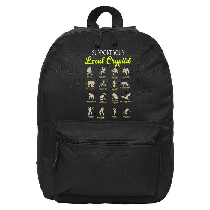Funny Cryptozoology Support Your Local Cryptid Research Team 16 in Basic Backpack