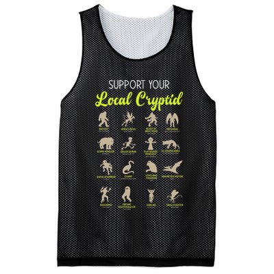 Funny Cryptozoology Support Your Local Cryptid Research Team Mesh Reversible Basketball Jersey Tank