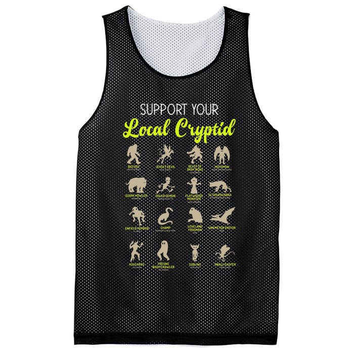 Funny Cryptozoology Support Your Local Cryptid Research Team Mesh Reversible Basketball Jersey Tank