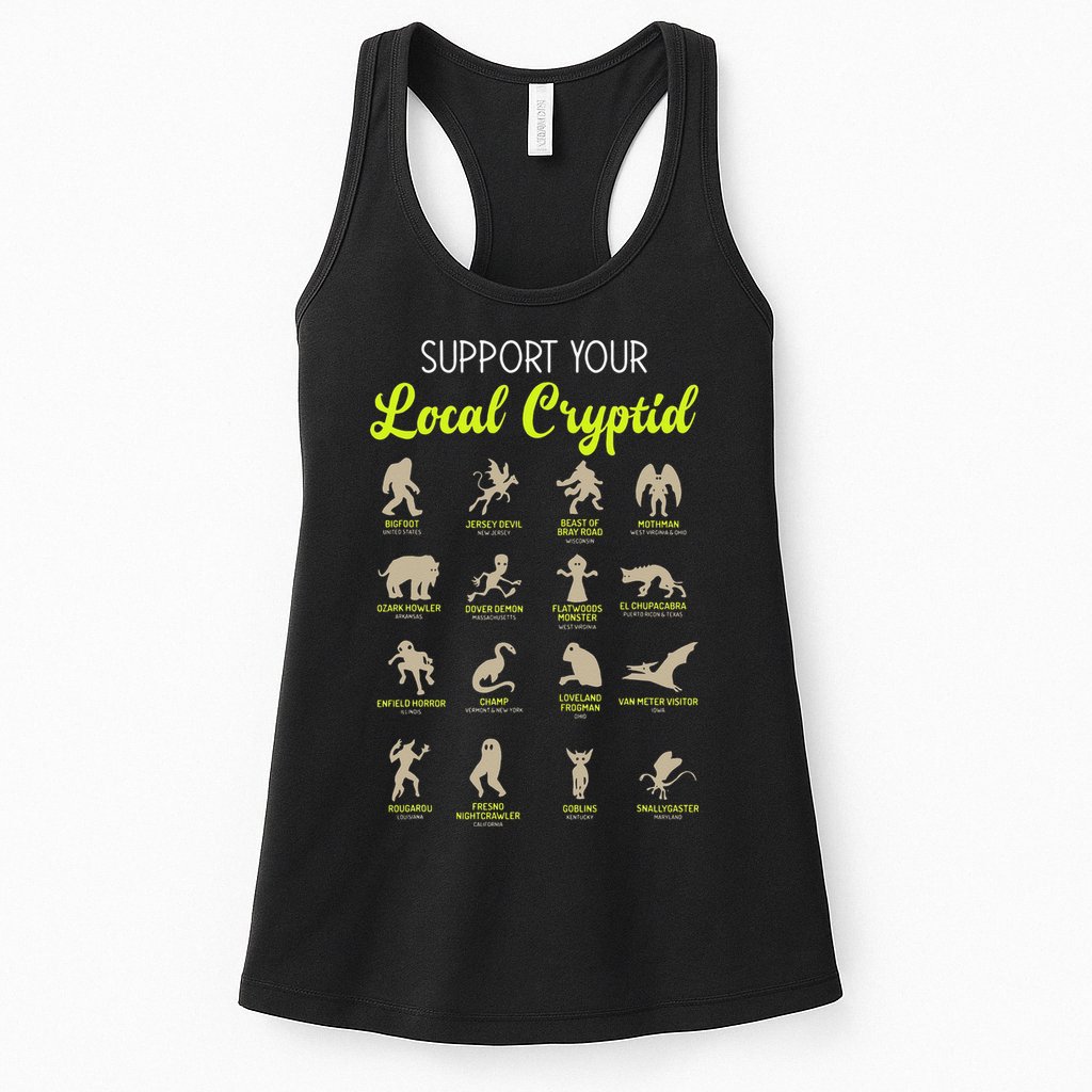 Funny Cryptozoology Support Your Local Cryptid Research Team Womens Tank Top