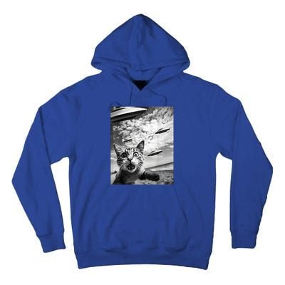 Funny Cat Selfie With Alien Ufos Tall Hoodie