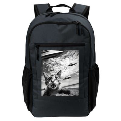 Funny Cat Selfie With Alien Ufos Daily Commute Backpack