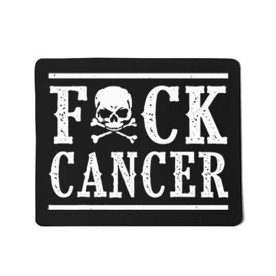 Fuck Cancer Skull and Crossbones Skeleton Breast Cancer Mousepad