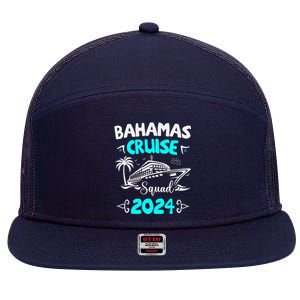 Family Cruise Squad Bahamas 2024 Summer Matching Vacation 7 Panel Mesh Trucker Snapback Hat