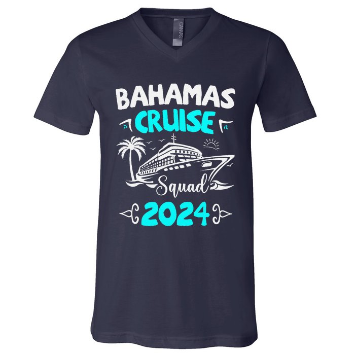 Family Cruise Squad Bahamas 2024 Summer Matching Vacation V-Neck T-Shirt