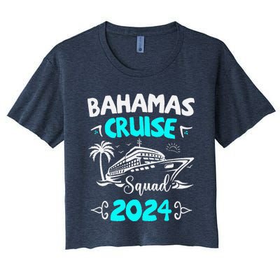 Family Cruise Squad Bahamas 2024 Summer Matching Vacation Women's Crop Top Tee