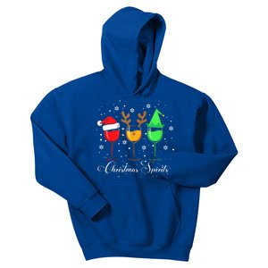 Funny Christmas Spirits Glasses Of Wine Xmas Holidays Party  Kids Hoodie