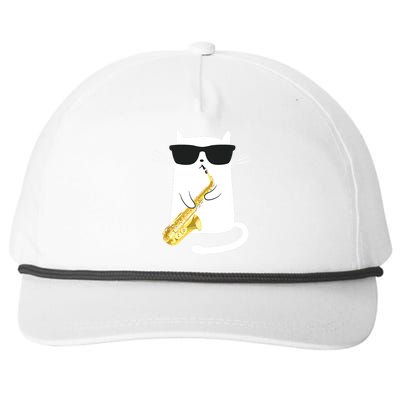 Funny Cat Shirts Saxophone Music Gift Snapback Five-Panel Rope Hat